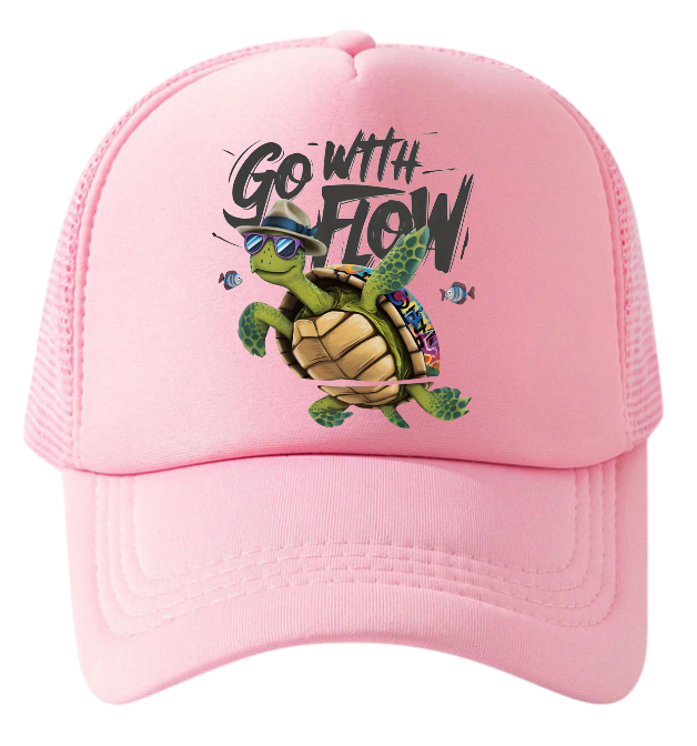Turtle Hat Adjustable Snapback Trucker Hat Go With The Flow Sea World Gift Hat