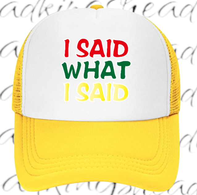 I Said What I Said Adjustable Snapback Trucker Hat Outdoors Hat Funny Hat