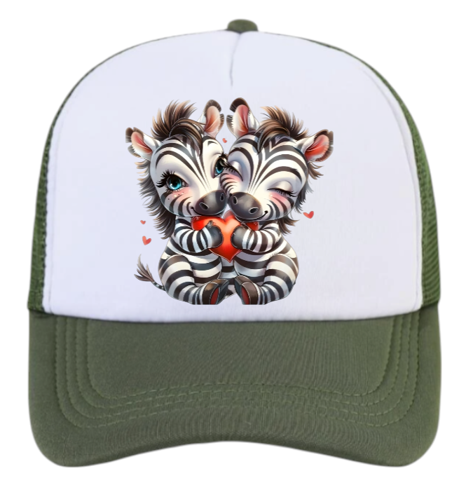 Dodgers Baseball Hat Adjustable Snapback Trucker Hat Anime Zebra Hat Love Hearts