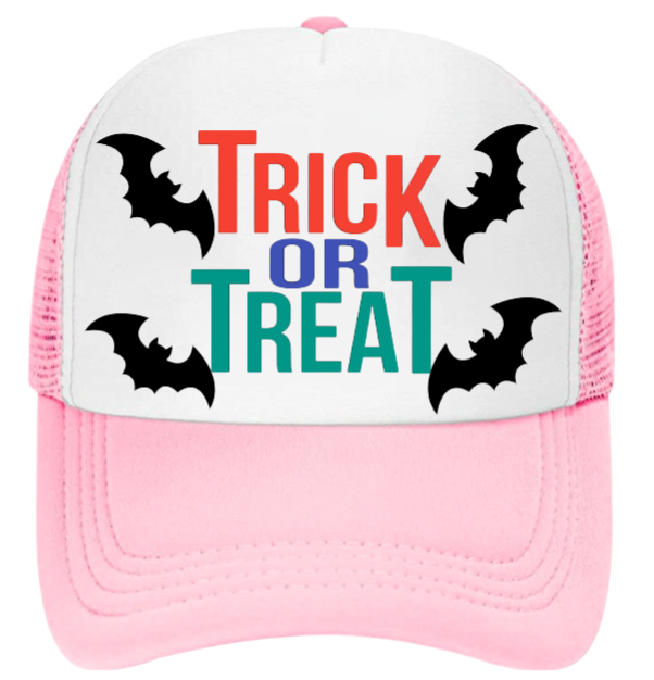 Trick Or Treat Halloween Hat Adjustable Snapback Trucker Hat 4 Bats Halloween