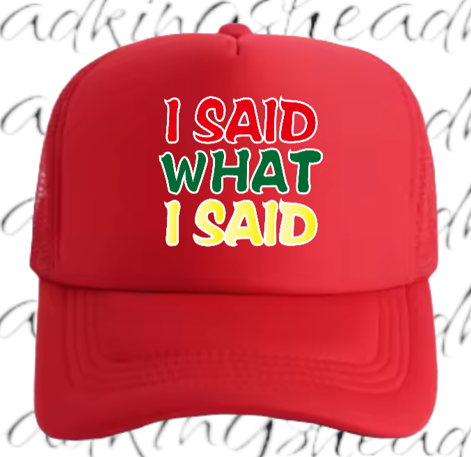 I Said What I Said Adjustable Snapback Trucker Hat Outdoors Hat Funny Hat