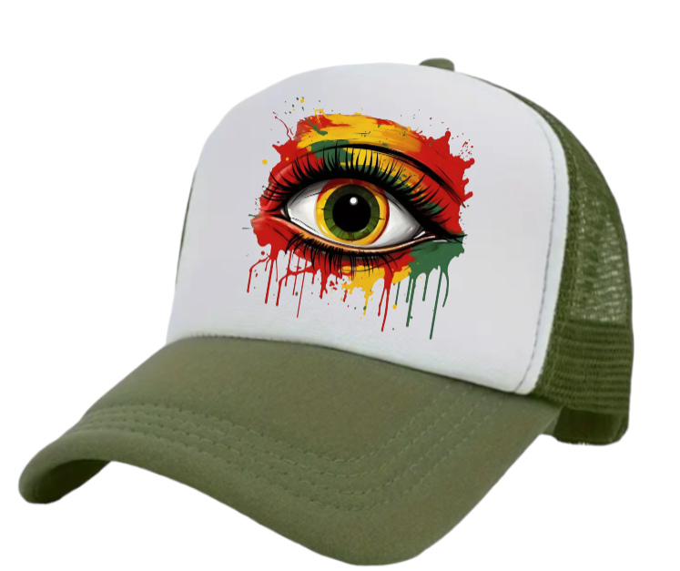 Third Eye Hat Adjustable Trucker Hat Colorful Big Eye Multicolor Beautiful Eye