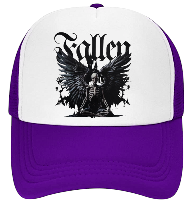 Fallen Angles Hat Adjustable Snapback Trucker Hat Dark Angle With Wings Hat