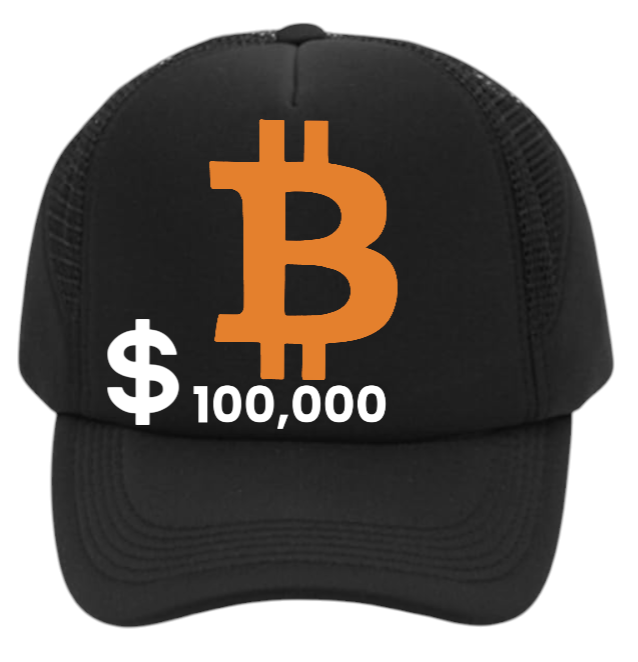 Bitcoin Cryptocurrency Hat Adjustable Snapback Trucker Hat Bitcoin $100,000 Hat