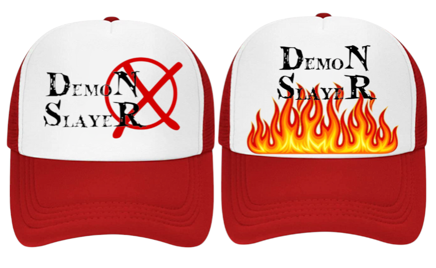 Demon Slayer Hat Adjustable Snapback Trucker Hat Anime Superhero Hat Fire Flames