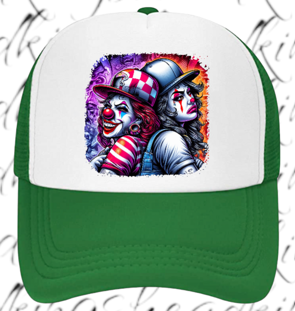 Funny Hat Laugh Now Cry Later Adjustable Snapback Trucker Hat Colorful Clown Hat