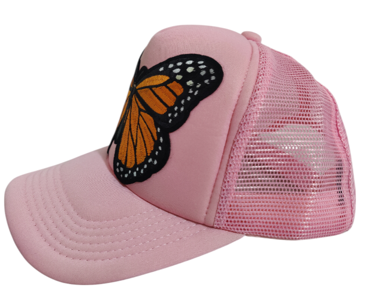 Monarch Butterfly Hat Adjustable Trucker Hat Large Embroider Colorful Butterfly