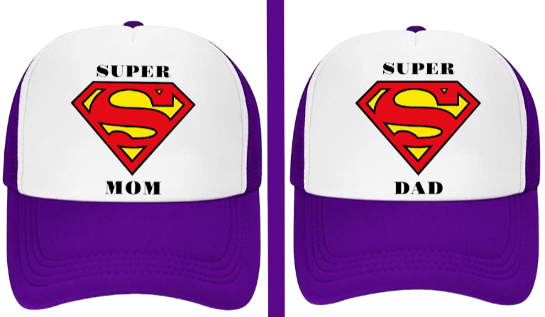 Super Mom Hat Super Dad Hat Couples Hat Adjustable Trucker Hat Gift for Mom Dad