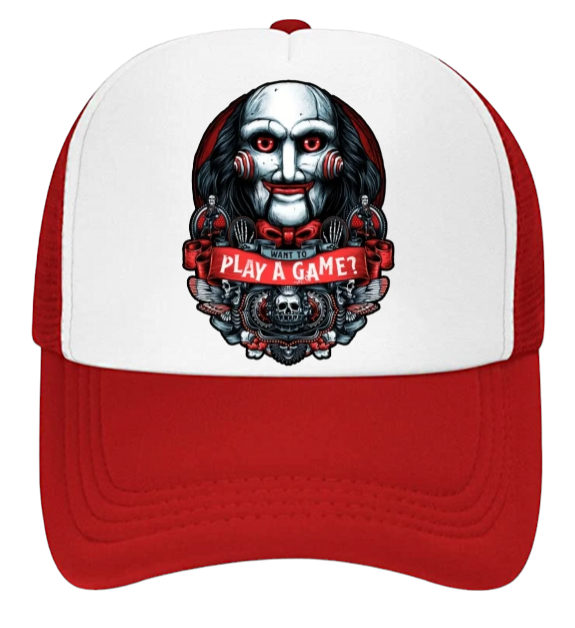 Horror Hat Adjustable Snapback Trucker Hat Movie Let's Play a Game Scary Hat