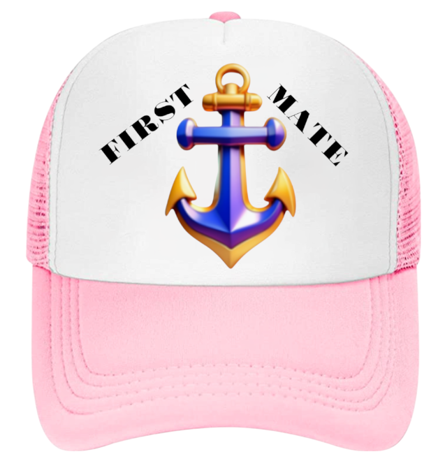Captain Hat First Mate Hate Adjustable Snapback Trucker Hat Colorful Sea Anchor