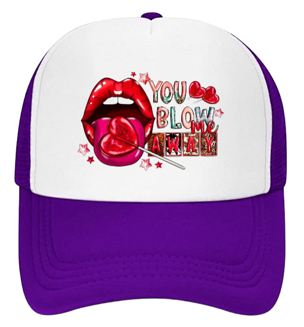 Valentines Hat Adjustable Trucker Hat Snapback Funny Lip Hat Lollipop Candy Gift