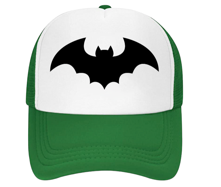Black Bat Baseball Hat Adjustable Snapback Trucker Hat Bat Print Hat Halloween