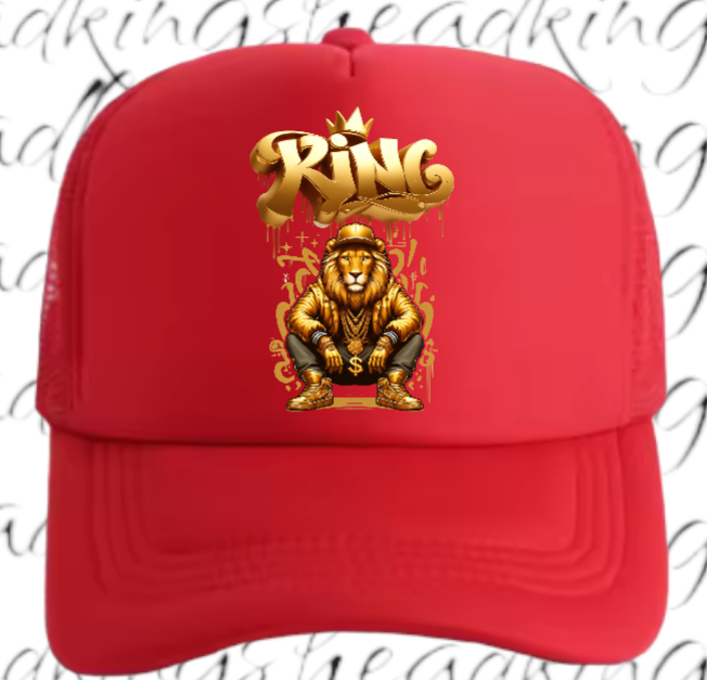 Lion King Adjustable Snapback Trucker Hat Gangster Crown Lion King Dollar Chain
