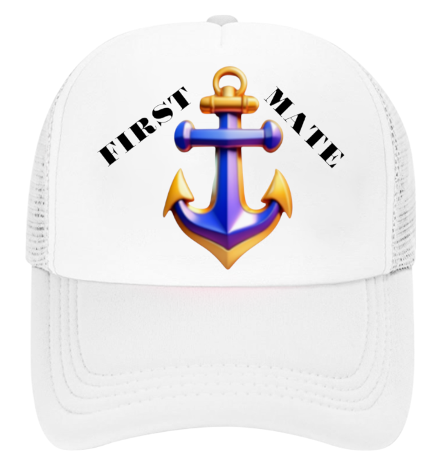 Captain Hat First Mate Hate Adjustable Snapback Trucker Hat Colorful Sea Anchor
