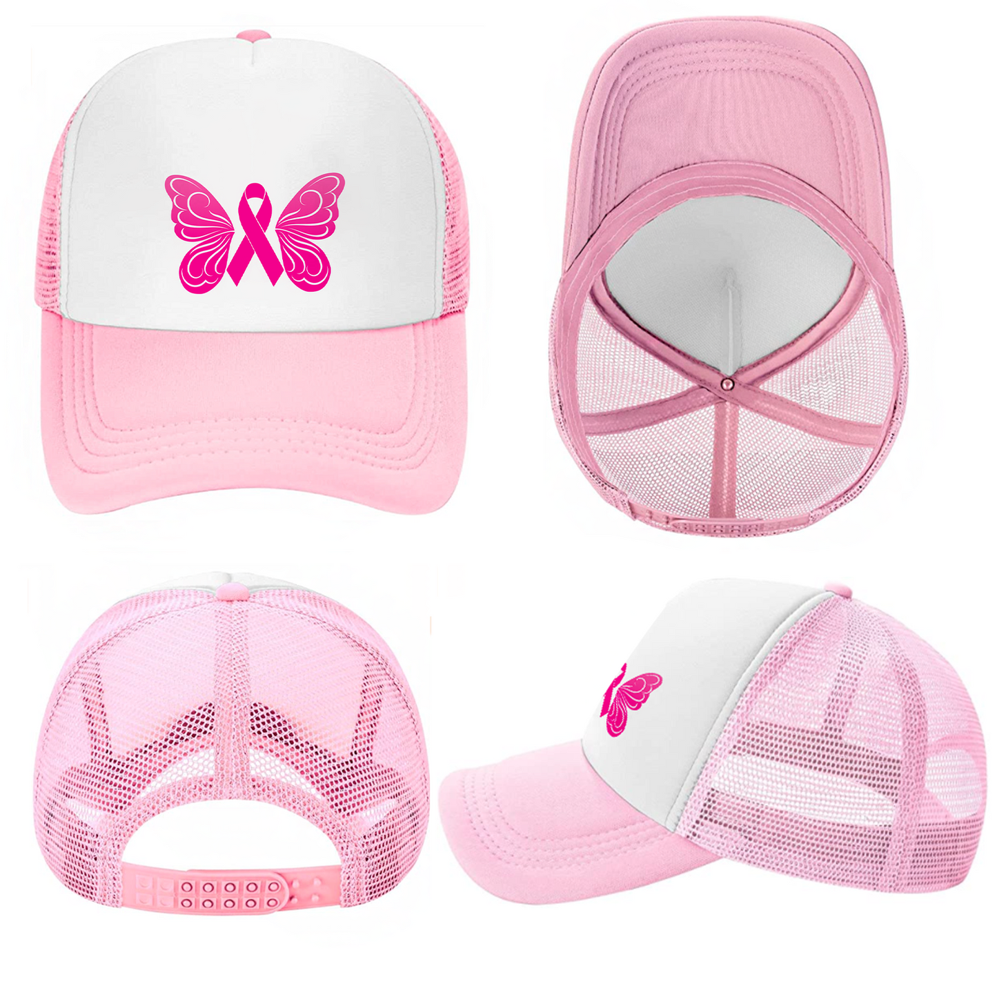 Cancer Hat Adjustable Snapback Trucker Hat Fight Cancer Butterfly Faith Believe