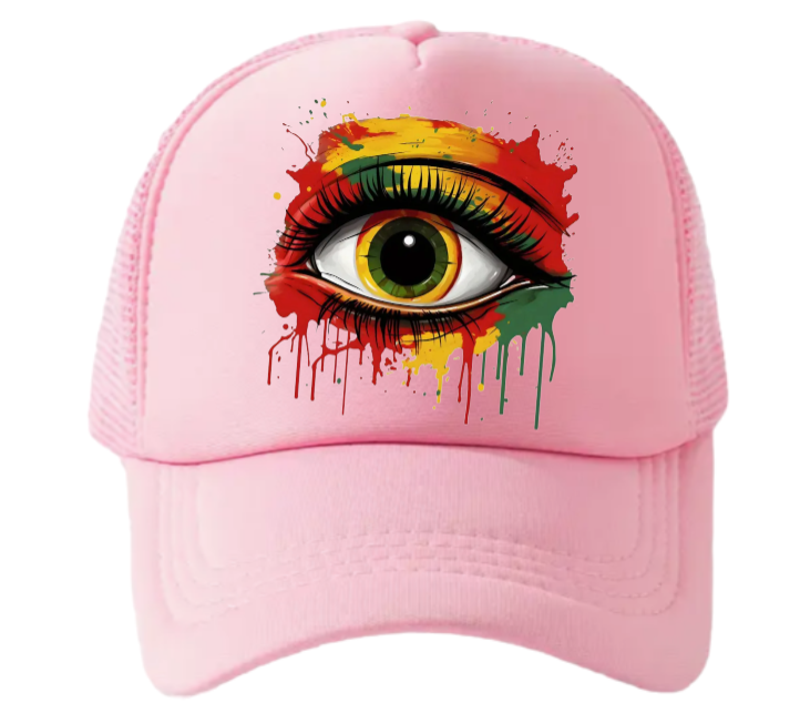 Third Eye Hat Adjustable Trucker Hat Colorful Big Eye Multicolor Beautiful Eye