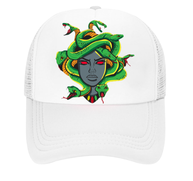 Medusa Baseball Hat Beauty Goddess Mythological Creature Trucker Hat Snakes