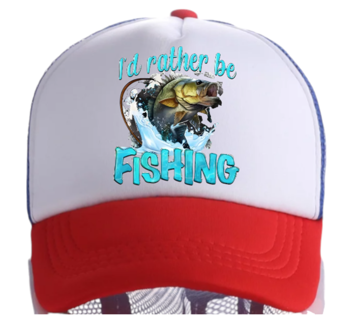 I'd Rather Be Fishing Hat Adjustable Snapback Trucker Hat Funny Fishing Hat