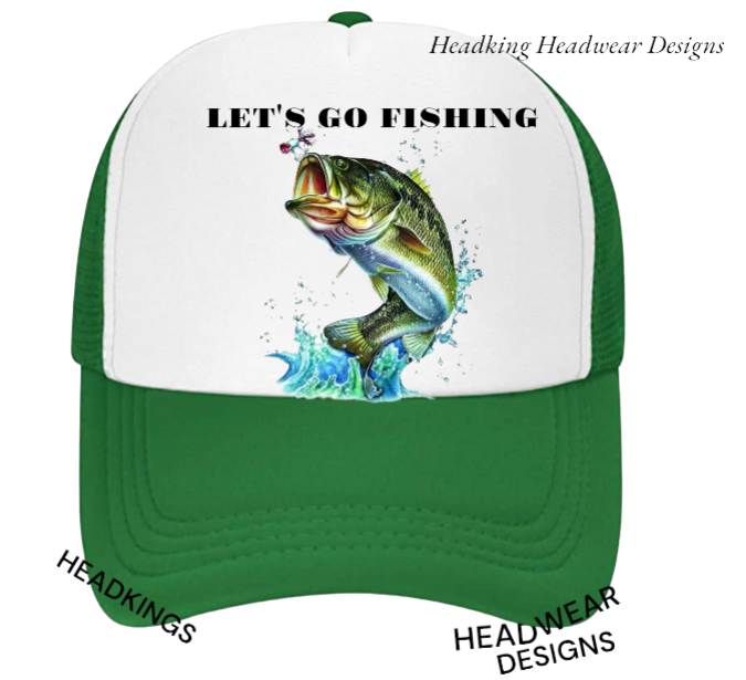 Fishing Hat Adjustable Snapback Trucker Hat Let's Go Fishing Hat Sea Fish Bait