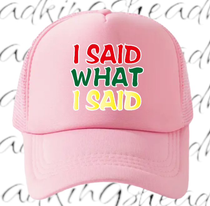 I Said What I Said Adjustable Snapback Trucker Hat Outdoors Hat Funny Hat