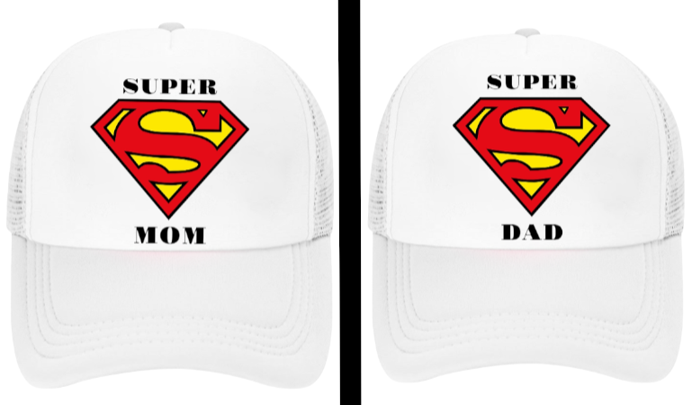 Super Mom Hat Super Dad Hat Couples Hat Adjustable Trucker Hat Gift for Mom Dad