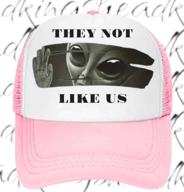 Alien Hat Adjustable Snapback Trucker Hat Alien Hat They Not Like Us Scary Alien