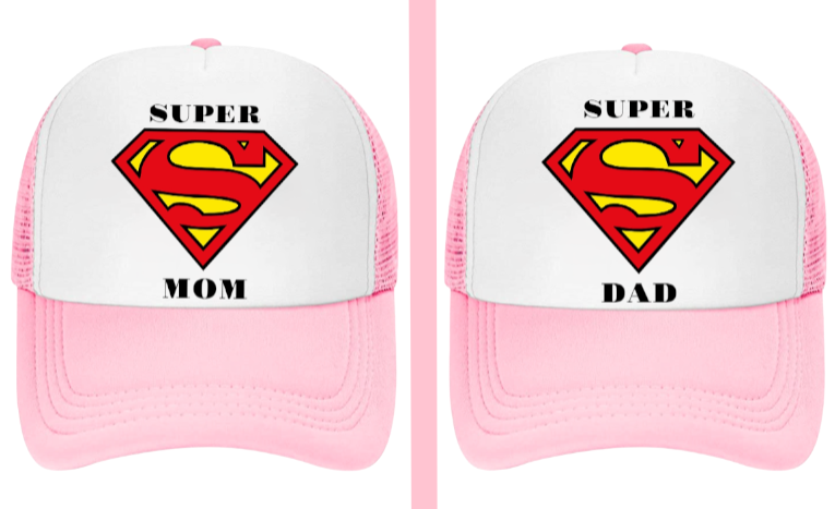 Super Mom Hat Super Dad Hat Couples Hat Adjustable Trucker Hat Gift for Mom Dad