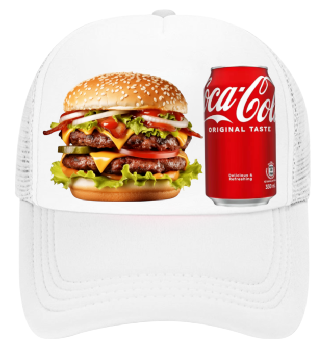 I love Burgers Hat Adjustable Snapback Trucker Hat Burgers Hat Coca-Cola Burger
