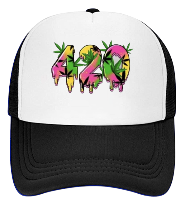 420 Hat Adjustable Snapback Trucker Hat Marijuana Relaxation Outdoors Smoking