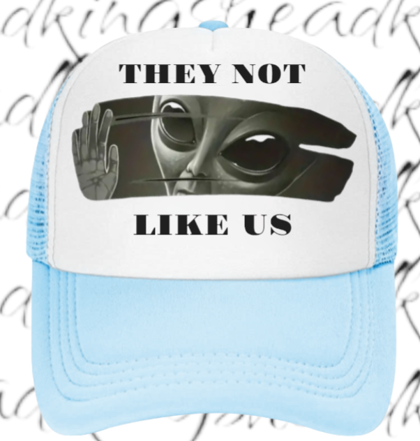 Alien Hat Adjustable Snapback Trucker Hat Alien Hat They Not Like Us Scary Alien