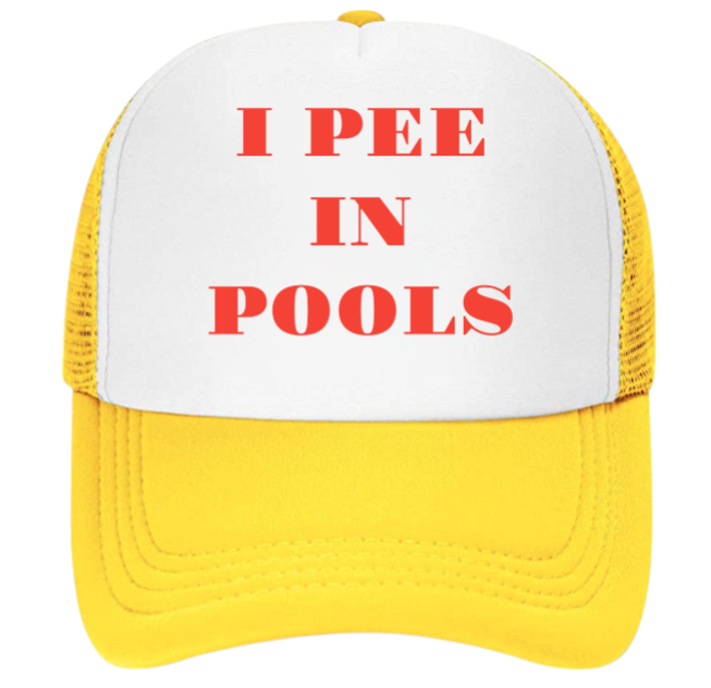 I Pee In Pools Hat Adjustable Snapback Trucker Hat Funny Hat Outdoor Summer Hat