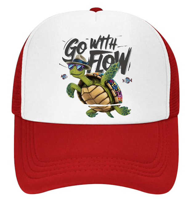 Turtle Hat Adjustable Snapback Trucker Hat Go With The Flow Sea World Gift Hat