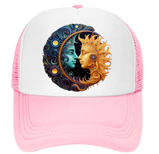 Sun Moon Baseball Hat Trucker Hat Adjustable Snapback Sun Moon Love