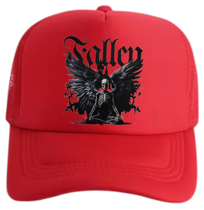 Fallen Angles Hat Adjustable Snapback Trucker Hat Dark Angle With Wings Hat
