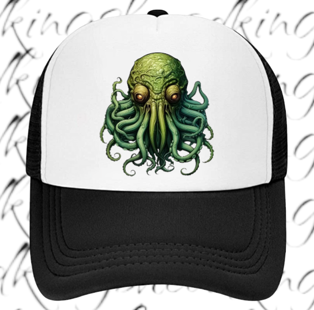 Monster Hat Adjustable Snapback Trucker Hat Alien Sea Ocean Octopus Creature Hat