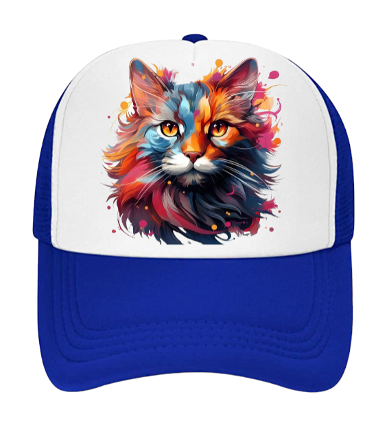 Cat Hat Baseball Hat Trucker Hat Adjustable Snapback Hat Floral Colorful Cat