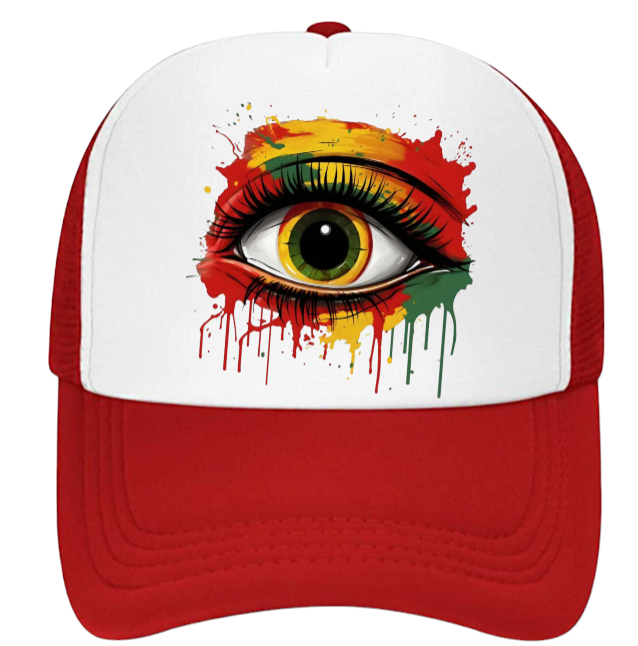 Third Eye Hat Adjustable Trucker Hat Colorful Big Eye Multicolor Beautiful Eye