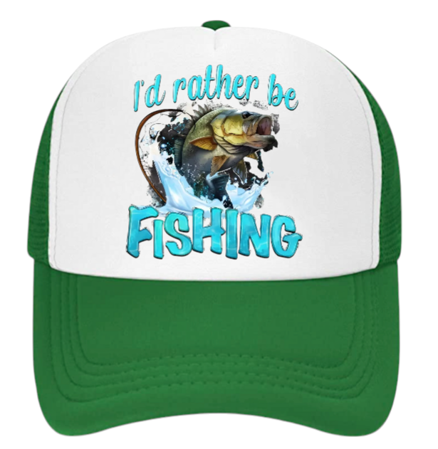 I'd Rather Be Fishing Hat Adjustable Snapback Trucker Hat Funny Fishing Hat