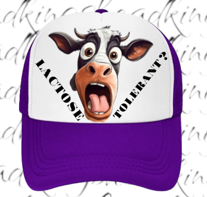 Lactose Tolerant Hat Adjustable Snapback Trucker Hat Surprised Cow Funny Hat