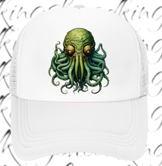 Monster Hat Adjustable Snapback Trucker Hat Alien Sea Ocean Octopus Creature Hat