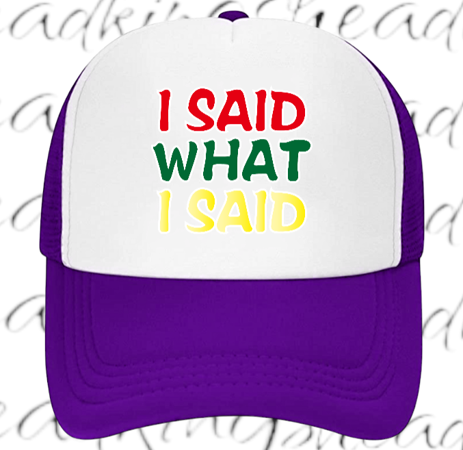 I Said What I Said Adjustable Snapback Trucker Hat Outdoors Hat Funny Hat