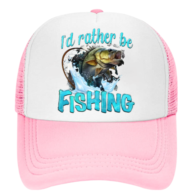 I'd Rather Be Fishing Hat Adjustable Snapback Trucker Hat Funny Fishing Hat