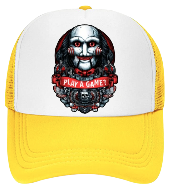 Horror Hat Adjustable Snapback Trucker Hat Movie Let's Play a Game Scary Hat