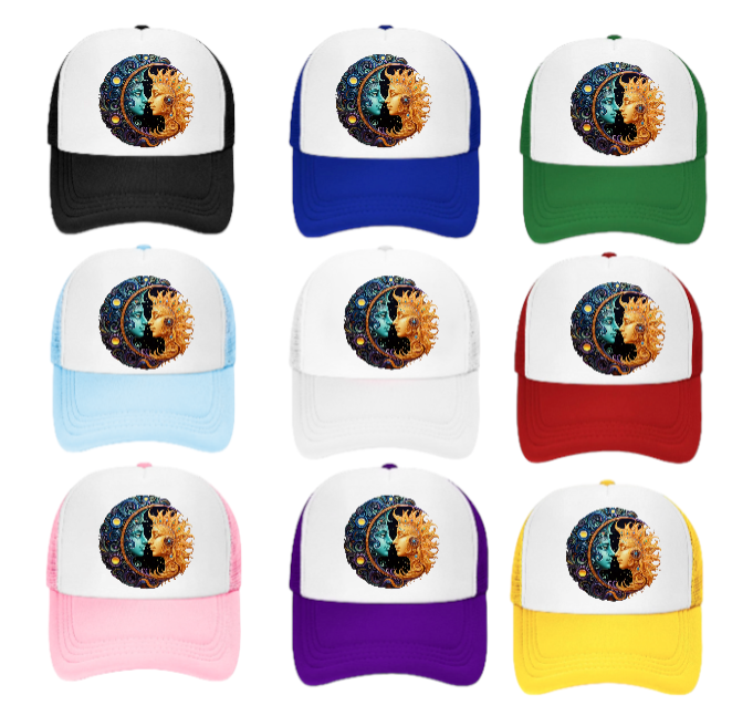 Sun Moon Baseball Hat Trucker Hat Adjustable Snapback Sun Moon Love