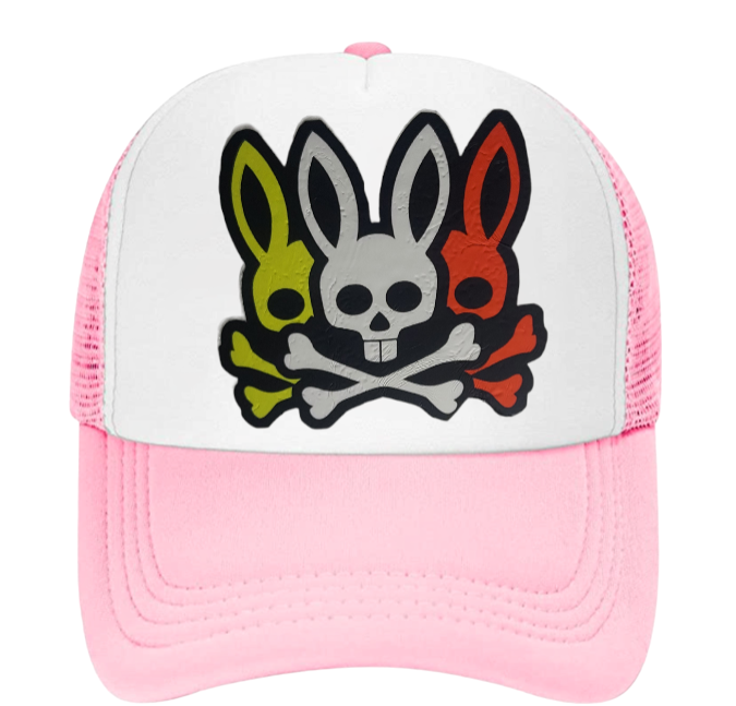Bunny Hat Adjustable Snapback Trucker Hat Snapback Three Bunny Skulls Hat