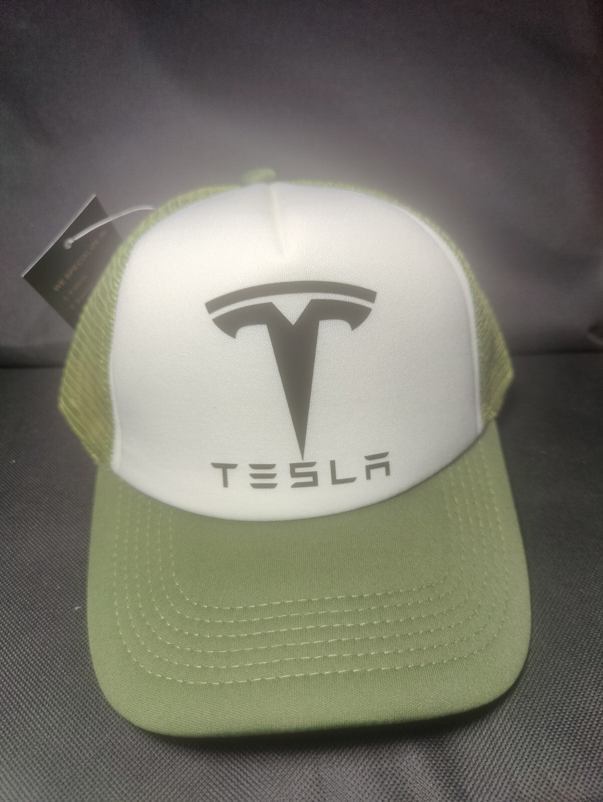 Tesla Hat Adjustable Snapback Trucker Hat Outdoors Hat Car Lover Gift Navy Green