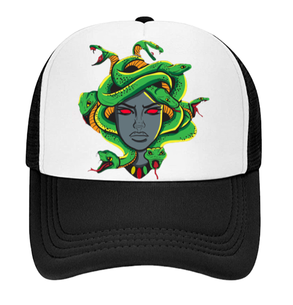 Medusa Baseball Hat Beauty Goddess Mythological Creature Trucker Hat Snakes