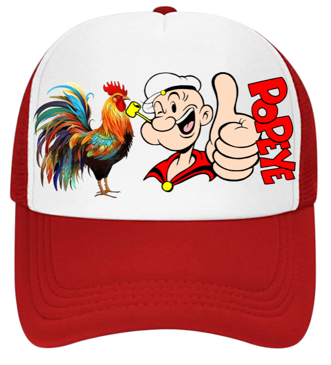 Popeye Hat Adjustable Snapback Trucker Hat Popeyes Chicken Hat Red Chicken Lover