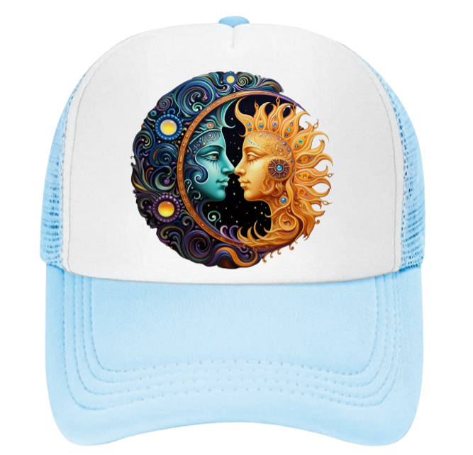 Sun Moon Baseball Hat Trucker Hat Adjustable Snapback Sun Moon Love