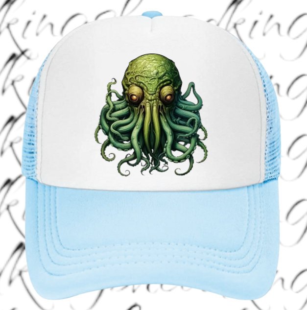 Monster Hat Adjustable Snapback Trucker Hat Alien Sea Ocean Octopus Creature Hat